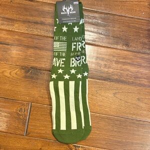 Buck Wear Green Patriotic Casual Socks